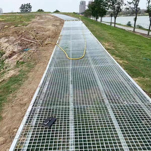 Shangyi Fábrica de suelo de <span class=keywords><strong>metal</strong></span> al aire libre 32x5mm Pasarela de rejilla de acero Galvanizado Plataforma de rejilla de acero personalizada Pasarela - Product Image 5