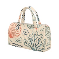 Sac à main brodé personnalisé avec imprimé coquillage hawaïen et motif floral Hibiscus des Fidji pour le shopping, les voyages et le quotidien