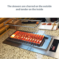 Barbecue automatique sans fumée, machine à brochettes rotative électrique avec contrôle numérique pour usage commercial