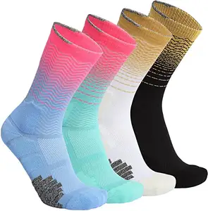 Newest Colorful Gradient Custom Anti Pilling Strong Elastic Basketball Crew Sock Cycling Sports Sublimation Socks