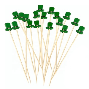Palillos de Bambú Verdes <span class=keywords><strong>para</strong></span> Cócteles, Palillos <span class=keywords><strong>para</strong></span> Aperitivos, Bebidas, Cupcakes, Frutas, Decoración <span class=keywords><strong>para</strong></span> Fiestas del Día de San Patricio - Product Image 1