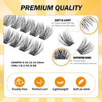 Precio de Fábrica, Kit de Pestañas Suaves Pre-Cortadas para DIY, Venta al por Mayor, Kit de Pestañas Personalizadas en Segmentos de 8-16mm con Adhesivo y Sellador