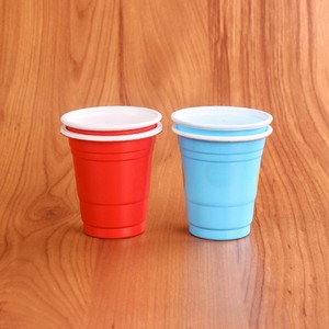 Mini vasos desechables de plástico de 2 oz, color rojo, naranja, azul, verde y rojo, para vino