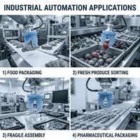 Zachte siliconen rubberen gripperpad voor robotmanipulator, pneumatische pick-and-place, flexibele vingertop