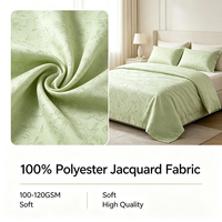Tissu Jacquard Brocart Teint Respirant Tissé en Gros d'Usine 100% Polyester Double Face Couleur Stable Douce 120GSM pour Draps de Lit