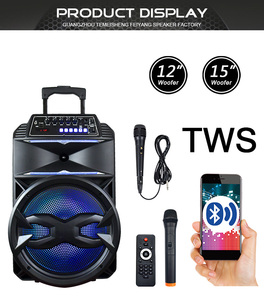 Đa Phương Tiện Mô Hình Tư Nhân Tribit Xe Đẩy <span class=keywords><strong>PA</strong></span> Bufer Duy Nhất <span class=keywords><strong>15</strong></span> Inch Guitar BT Di Động USB Khuếch Đại Hoạt Động LED Âm Thanh Loa Lớn - Product Image 3