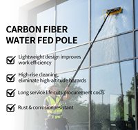 Perche télescopique en fibre de carbone haute résistance 12m 15m 20m, légère, pour le nettoyage des fenêtres