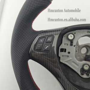พวงมาลัยหนังคาร์บอนไฟเบอร์แบบเจาะรูคุณภาพสูง ขายดี สำหรับรถยนต์ BMW E90 E91 E92 E93 ซีรีส์ 3 - Product Image 6