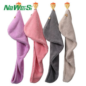 Vente en gros à <span class=keywords><strong>bas</strong></span> prix <span class=keywords><strong>Serviette</strong></span> pour cheveux secs en microfibre Super absorbant l'eau <span class=keywords><strong>Serviette</strong></span> turban pour cheveux gaufrés à séchage rapide - Product Image 2