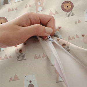 Drap-housse respirant en Lyocell 40S 215TC, motif animaux de dessin animé, doux pour la peau, literie naturelle pour enfants - Product Image 5