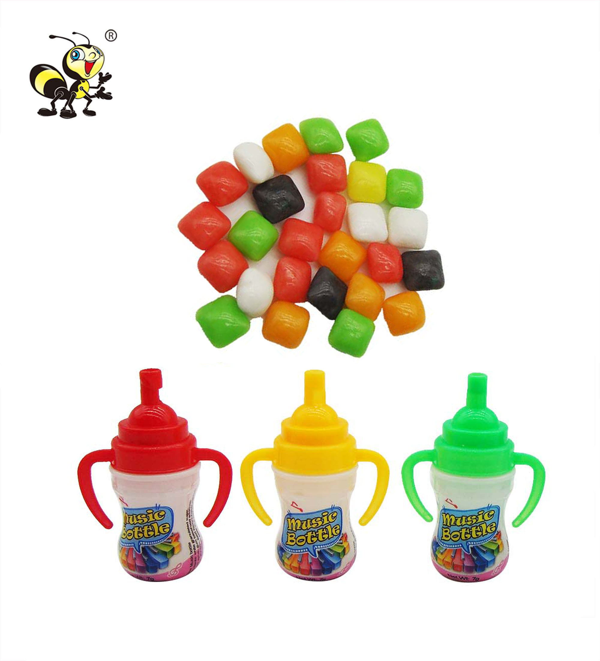 Бутылка с пузырьковой резинкой, китайская халяльная жевательная резинка для жевания, сочная фруктовая резинка, оптовая продажа