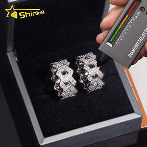 Nhẫn Hip Hop mạ đá Moissanite cao cấp, chất liệu bạc 925 nguyên chất, kiểu dáng Cuban, hoàn toàn được đính đá, chất lượng cao, từ kho Mỹ. - Product Image 3