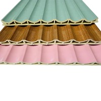 Panneau mural WPC à ondulations intérieures, idéal pour fond TV, plafond intégré, imperméable, panneau mural en bois pour usage domestique