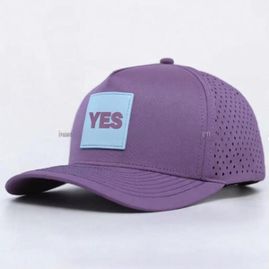 Custom Embroidered Logo 5 Panel Rope Baseball Caps <b>Waterproof</b> Polyester Laser Cut Hole Perforated Golf <b>Hat</b> with Ball Marker - Product Image 2