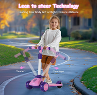 Pont antidérapant à hauteur réglable Scooter pour enfants Jouet enfant de croisière debout avec lumières de roue clignotantes pour garçons filles âgés de 2 à 6 ans