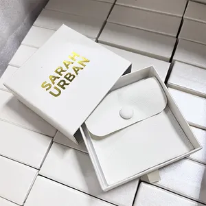 Op Maat Gemaakte Papieren Kartonnen Lade Sieraden Verpakking Met Fluwelen Zakje Set Geschenkdozen Ketting Oorbel Armband Ring