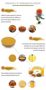 Vente en gros Soluble dans l'eau Super Pigment alimentaire Poudre de colorant alimentaire jaune de carthame naturel à vendre - Product Image 3