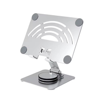 Support de téléphone portable flexible, rotation à 360°, hauteur réglable, pliable, en alliage d'aluminium argenté, compatible iPad, pour ordinateur portable et bureau