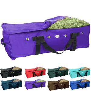 Échantillon gratuit Fournitures pour animaux de compagnie Fournitures pour l'équitation Sac à foin à fermeture éclair Grand rangement Sac à foin pliable Portable Sac de transport pour aliments - Product Image 2