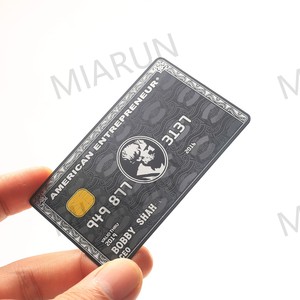 บัตรธุรกิจโลหะสแตนเลสเคลือบทองด้านสีดำขนาด 0.8 มม. สลักโลโก้แบรนด์ด้วยเลเซอร์แบบเฉพาะบุคคล พร้อมชิป NFC - Product Image 2