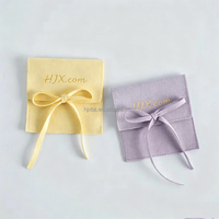 Enveloppe personnalisée avec Logo imprimé, rabat, sac de ceinture pour bijoux en velours avec cravate, emballage cadeau en velours haut de gamme, pochette d'enveloppe anti-poussière