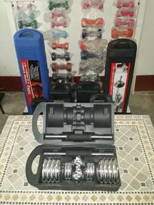 Equipo de Gimnasio, Juego de <span class=keywords><strong>Mancuernas</strong></span> <span class=keywords><strong>Ajustables</strong></span> de Cromo de 20 kg - Product Image 4