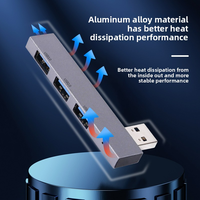 Hub d'extension USB Type C à 4 ports avec plusieurs ports USB, répartiteur d'extension pour ordinateur portable PC