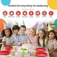 Assiettes jetables en plastique PS pour l'exportation, 7 et 9 pouces, couleur unie, pour fêtes, anniversaires, gâteaux, modèle occidental Ycxxsp-001
