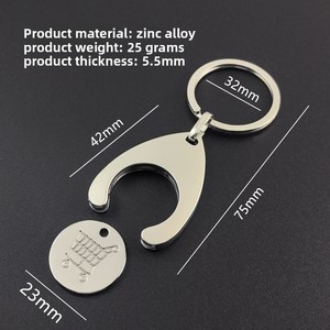 Porte-clés goutte d'eau en métal euro-dollars, gravé au laser, <span class=keywords><strong>petit</strong></span> <span class=keywords><strong>cadeau</strong></span> pour chariots de supermarché – Meilleures ventes - Product Image 3