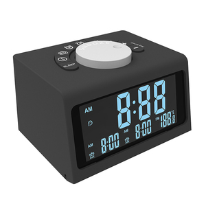 Fancy nhà <span class=keywords><strong>Cube</strong></span> Stereo FM Đài phát thanh Kép Báo động LCD kỹ thuật số bàn đồng hồ báo thức với USB sạc cổng - Product Image 2