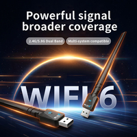 AX900 WiFi6 BT5.3 Adaptor USB Antena Penguat Sinyal Tinggi 2.4G/5G Dual Band Bebas Driver Plug & Play untuk Win7/10/11