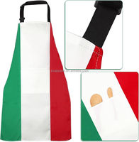 Costume de chef italien Drapeau italien Tablier à bavette et chapeau Bandanas pour homme Femme Décoration de fête sur le thème de la pizza