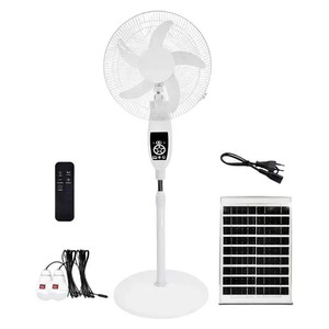 Ventilateur sur pied populaire avec chargeur de téléphone portable, pour extérieur et intérieur, 16-18 pouces, rechargeable, solaire, avec télécommande et lumière LED - Product Image 2