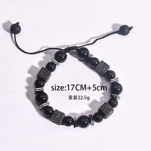 Campeonato Europeo de Fútbol Hombres Black Scrub <span class=keywords><strong>Coach</strong></span> Pulsera de Fútbol Moda Tiger Eye Stone Beaded Weaving Charm Pulseras - Product Image 3