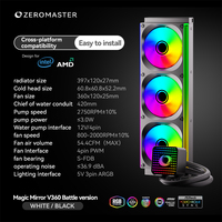 ZEROMASTER 360mm ARGB AIO Pendingin CPU dengan Kipas Prism Radiator Pendingin Air untuk Casing Komputer Gaming Rakitan Kustom