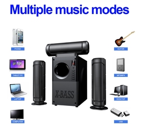 Sistema de Sonido Envolvente OEM ODM para el Hogar, Venta al por Mayor de Fábrica, 5.0 Canales, 3 Altavoces de 5 Pulgadas, ABS, Compatible con USB/TF - Product Image 2
