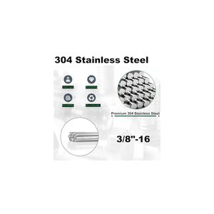 <span class=keywords><strong>Tige</strong></span> <span class=keywords><strong>filetée</strong></span> 3/8"-16, 2 pièces, en acier 304, longueur 12 pouces, filetage à droite UNC, tiges filetées pour projets électriques - Product Image 4