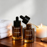 Flacon compte-gouttes de luxe en verre ambré épais de 30 ml, flacon vide mat avec logo personnalisé pour sérum, huile pour le visage, huile capillaire, emballage cosmétique