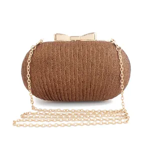 Neuankömmling elegante Dame hochwertige Glitzer Metall Bowknot Hasp Dinner Party Clutch Telefon Abend tasche