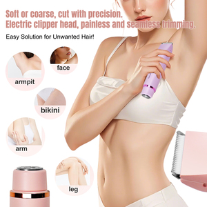 2-in-1 <strong>Bikini</strong> Trimmer Women <strong>Bikini</strong> Shaver Dual Heads Body Facial Hair Removal Rechargeable Lady <strong>Razors</strong> for Underarm Face - Product Image 4