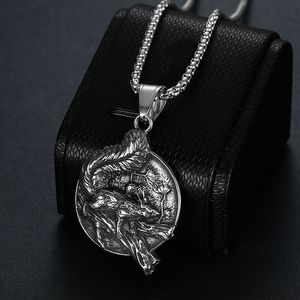 Men's <b>Titanium</b> Steel Viking Squirrel Pendant Necklace Animal Zodiac Design Punk Street Style Nordic Odin Gift Jewelry - Product Image 2