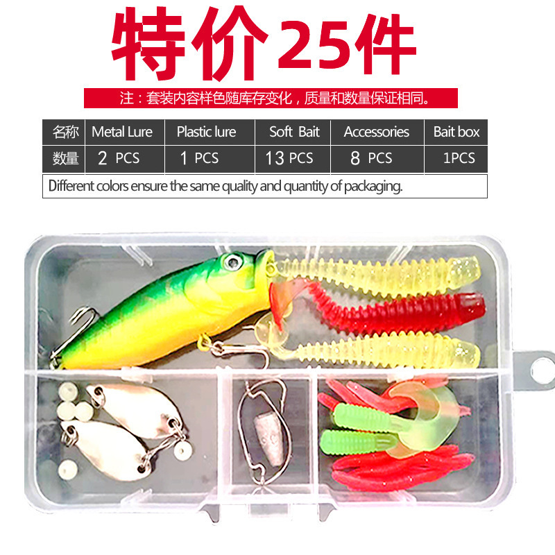 Ensemble d'appâts leurre - 25 pièces - 40g-59g