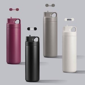 New Style Stainless Steel Dual Drink Car <b>Cup</b> With Straw Double Wall Insulated <b>Large</b> Capacity Coffee <b>Cup</b> for Hot Cold - Product Image 1