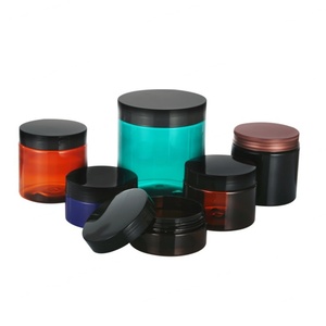 Custom logo Printed 100ml 120m 200ml 4oz 8oz 16oz 500ml clear White Black Amber Wide Mouth Cosmetic Containers <b>Plastic</b> Pet <b>Jar</b> - Product Image 4