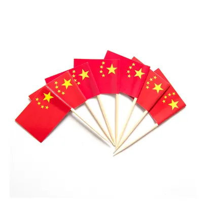 Grosir kustom bendera tusuk gigi buah bambu memilih dekorasi tanda copperplate dekorasi kue kertas