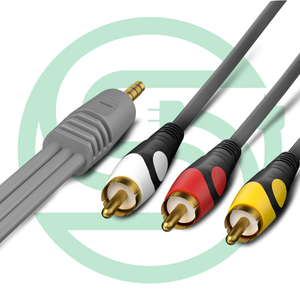 <strong>3</strong>.5mm Mini Jack AV to <strong>3</strong> RCA Male Adapter Audio Video Cable Stereo Cable - Product Image 3