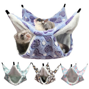 Warme Flanell-Winter-Hängematte mit Muster für Haustiere, atmungsaktive, bequeme Schlafmatte & Unterlage für Eichhörnchen und Frettchen mit Form - Product Image 5