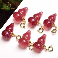 Pendentifs en pierres précieuses pour la fabrication de bijoux à bricoler soi-même accessoires pendentifs en cristal de guérison en forme de gourde pendentifs en Quartz fraise