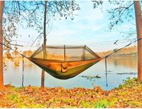 Hamac pour 2 personnes avec moustiquaire, équipement de camping en nylon durable pour usage familial, kit confort sans insectes adapté aux enfants