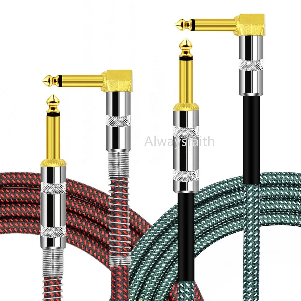 Wholesale 3/ 6/10 Meters Straight Instrument Cable Guitar Cable For Guitar/Electronic Guitar/Bass